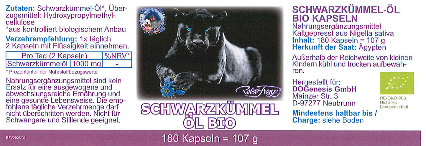 BIO Schwarzkümmel Öl Kapseln von Robert Franz 180 Stück vegan