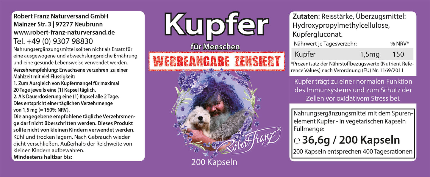 Kupfer 200 Kapseln Robert Franz®