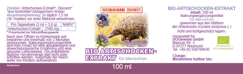 Bio Artischocken - Extrakt